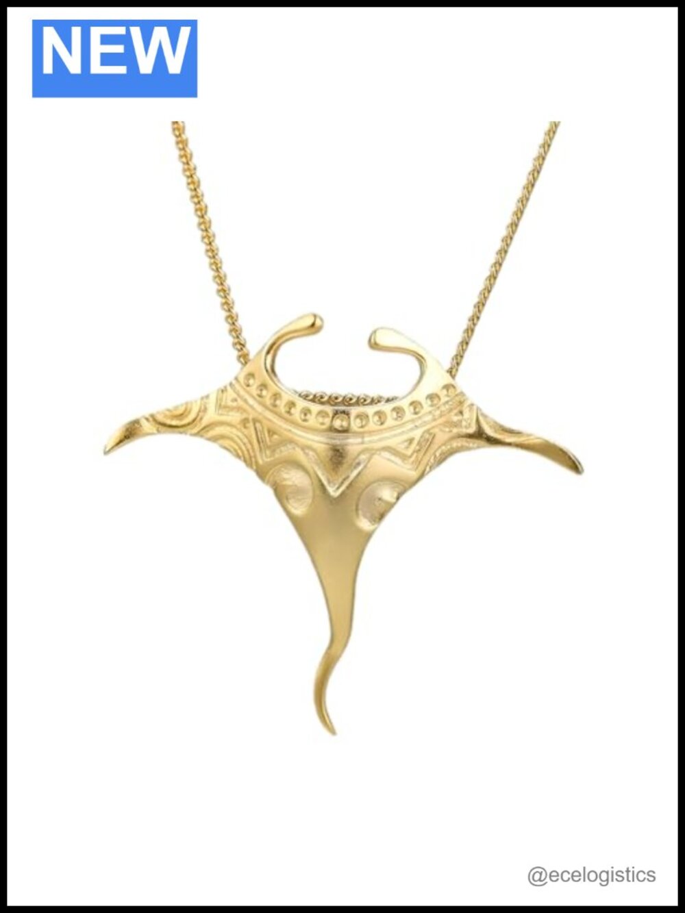 Sterling Silver Stingray Pendant Necklace 16 Inch Chain Lobster Clasp